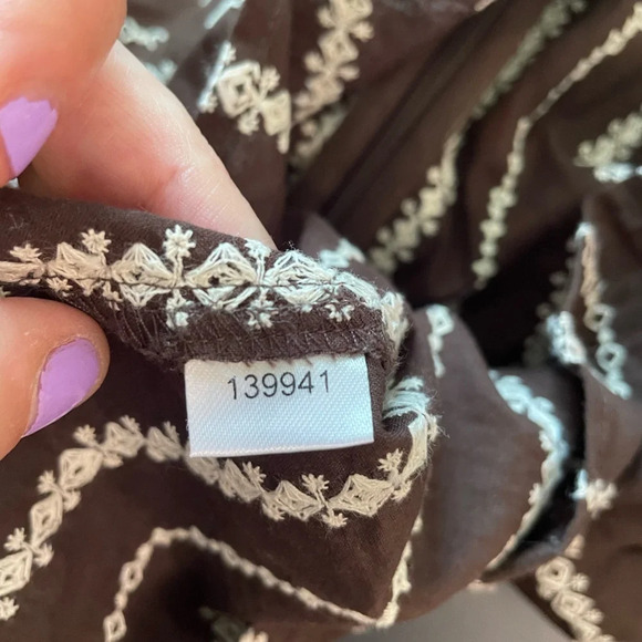 LOFT Women’s Cami Tank Brown Embroidered Sweetheart Size 12 Empire Waist EUC - Picture 14 of 15
